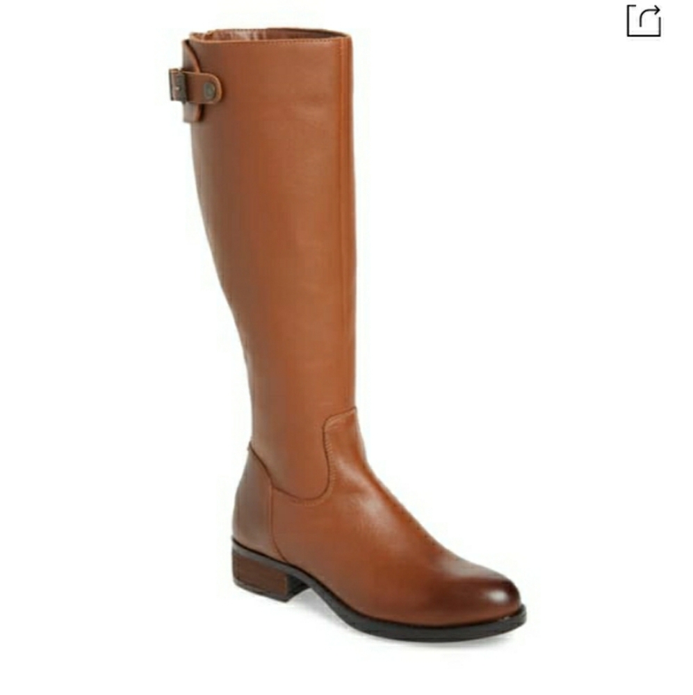 STEVE MADDENEDIE KNEE HIGH BOOT IN COGNAC LEATHER